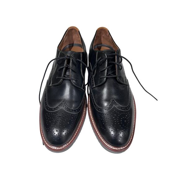 Johnston & Murphy Conard Wingtip Oxford Men’s 13W Black Leather TruFOAM Shoes